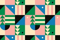 Bauhaus inspired pattern vector flat design background