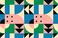 Bauhaus inspired pattern vector flat design background