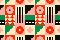 Bauhaus inspired pattern vector flat design background