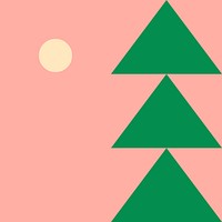Triangle tree psd geometric flat design