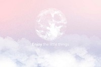 Aesthetic sky banner template vector in pastel style with editable text, enjoy the little things