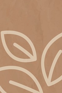 Leaf line brown background vector