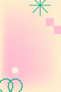 Abstract memphis pink background vector gradient with geometric shapes