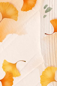 Autumn season background vector with ginkgo leaves