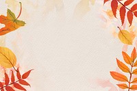 Autumn leaves beige background psd