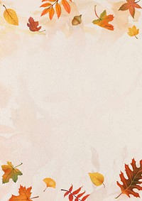 Fall leaves beige background vector