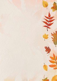 Fall leaves beige background vector