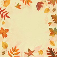 Autumn leaves frame vector on yellow background