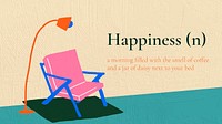 Interior banner template vector with happiness text in hand drawn style