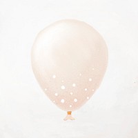 Pink party balloon element psd with white dots