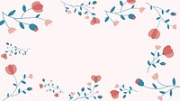 Pink floral frame background vector feminine style