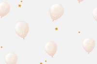 White balloon patterned background vector cute hand drawn style