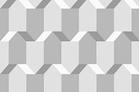 Pentagon 3D geometric pattern vector grey background in abstract style