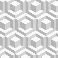 Blocks 3D geometric pattern vector grey background in modern style