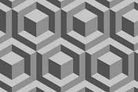 Blocks 3D geometric pattern grey background in abstract style