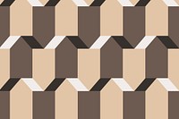 Pentagon 3D geometric pattern vector brown background in simple style