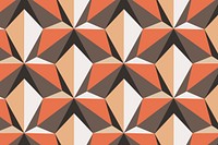 Kite 3D geometric pattern orange background in retro style