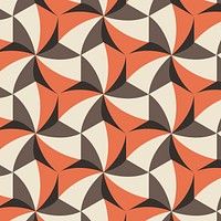 Retro 3D geometric pattern vector orange background