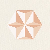3D hexagon geometric shape psd in orange abstract style