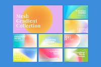 Mesh gradient template collection vector for blog banner