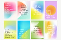 Mesh gradient template set vector for social media post