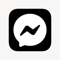 Facebook Messenger flat graphic icon for social media in psd. 7 JUNE 2021 - BANGKOK, THAILAND