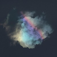Colorful cloud design element psd in black background