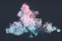 Colorful cloud design element psd in black background