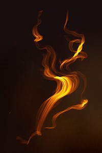 Fire flame element psd in black background