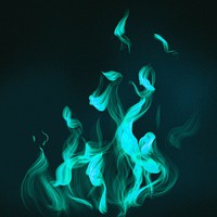 Blue flame element psd in black background