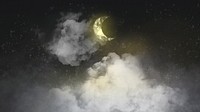 Aesthetic background with crescent moon