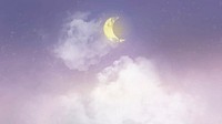 Pastel background with white crescent moon