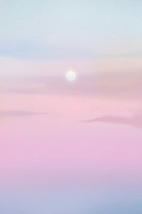 Sunset background vector on pastel sky