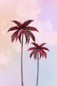Pastel palm tree background for social media post