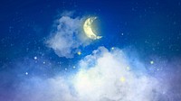 Aesthetic background with white crescent moon