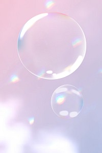 Clear bubbles on aesthetic pink background