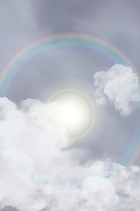 Sky background vector with sun halo