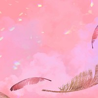 Realistic feather vector on pink background