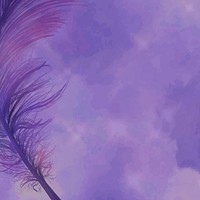 Realistic feather vector on purple background