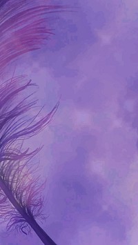 Realistic feather vector on purple background