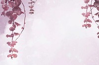 Aesthetic leaves vector on pink border background