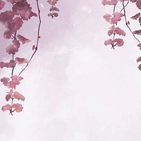 Aesthetic leaves vector on pink background