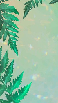 Aesthetic green leaves vector background