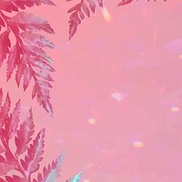 Pastel plant leaves vector on pink background