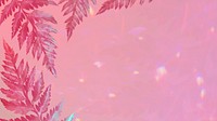 Aesthetic leaves on pink background