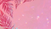 Pastel plant leaves vector on pink background