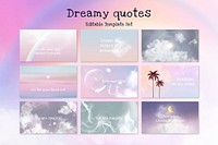 Dreamy quote editable template vector set