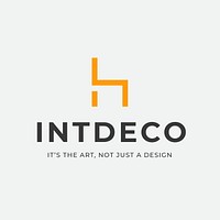 Interior logo psd template, modern design