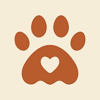 Paw logo design psd, for pet shop business