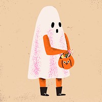Ghost cartoon psd cute halloween character